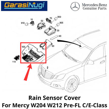 Cover Rain Light Mercy W204 W212 Pre-FL Penutup Sensor Hujan Mercedes C200 E300