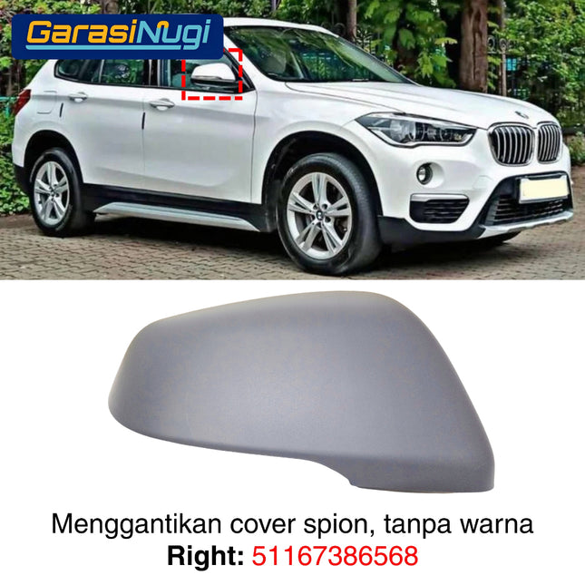 Penutup Kaca Spion BMW F48 F45 Outside Mirror Cover Cap Unprimed Bingkai Luar X1 218