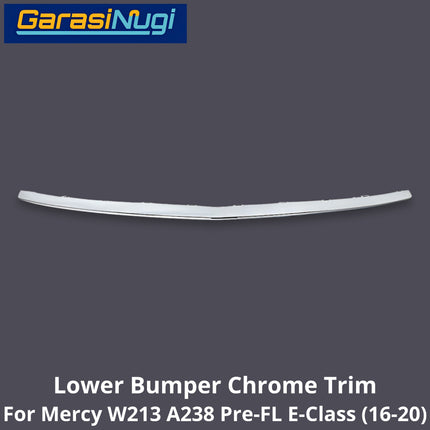Chrome Lip Mercy W213 A238 Pre-Facelift Spoiler Trim Bumper Depan Molding E200 2016-2020