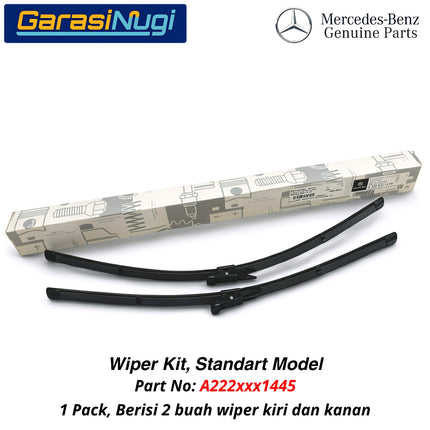 Mercedes W222 V222 Wiper Frameless Kit Original Kaca Depan Front Window S350 S400