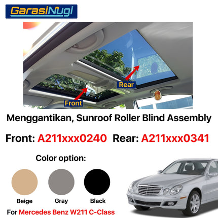 Mercedes W211 Roller Blind Sunroof Curtain Assembly Tirai Penutup Atap Mercy E240