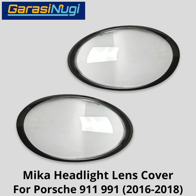 Mika Headlight Porsche 911 991 Lens Kaca Cover Lampu Depan 2016-2018