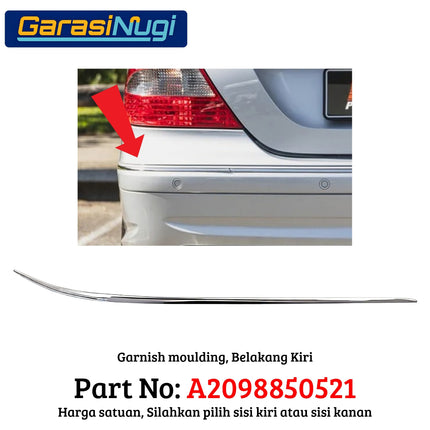 Chrome Stripe Mercy W209 Facelift Front Rear Garnish Moulding Original CLK