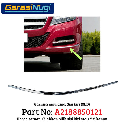 Chrome Stripe Mercy W218 Front Rear Garnish Moulding Bumper Depan Belakang CLS