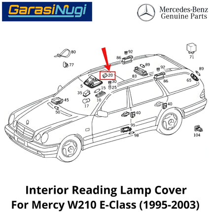 Interior Reading Lamp Mercy W210 Housing Rumah Bohlam Lampu Baca Depan Mercedes E230