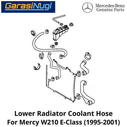Engine Radiator Mercy W210 Cooling Hose Struktur Selang Pendingin Mesin Otomatis Mercedes E230 E320 M104