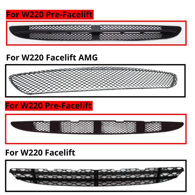 Mercedes W220 Grill Cover Bumper Lower Grille Bawah Mercy S300 S350 AMG