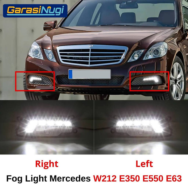 Fog Lights Lampu Kabut Bumper LED DRL Mercedes W212 W207 E350 E550