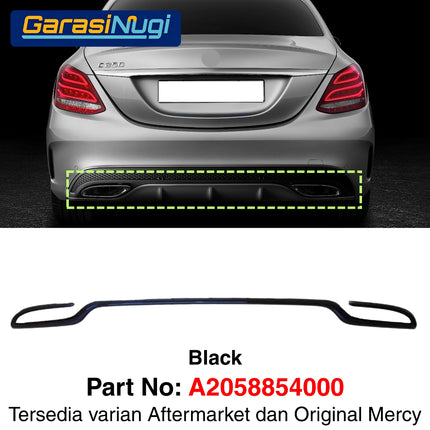 Rear Chrome For Mercy W205 Pre-Facelift Garnish Moulding Bemper Belakang C250 C300