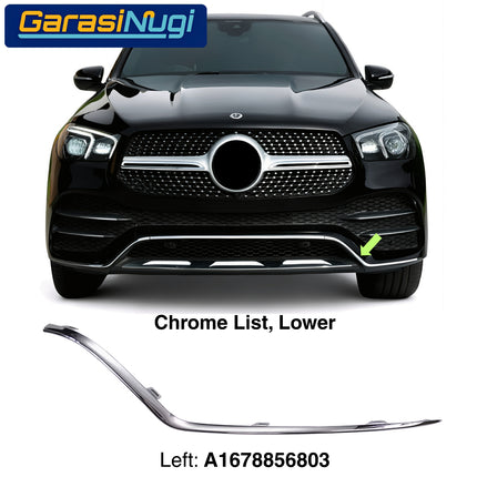Front Lower Bumper Mercy W167 List Chrome Penutup Molding Bemper Depan Trim GLE