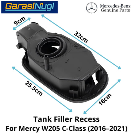 Fuel Filler Mercy W205 Recess Tank Cover Tangki Bahan Bakar BBM Mercedes C200 C300 16-21