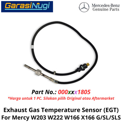 Exhaust Gas Mercy W203 W222 W166 X166 Temperature EGT Sensor Suhu Gas Buang C200 S200 ML GL