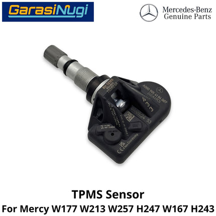 Tire Pressure Mercy W177 W213 W257 H243 Monitoring System TPMS Sensor Tekanan Udara Ban Mercedes A200 E200 CLS GLA