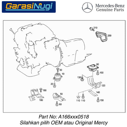 Transmission Mount Mercy W166 W164 X166 Dudukan Transmisi Original Mesin M276 M278 M157 M273