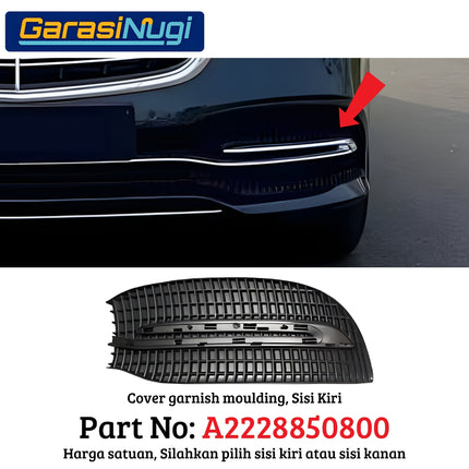 Chrome Stripe W222 Facelift Garnish Moulding Bemper Depan Belakang S450