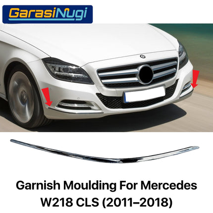 Chrome Stripe Mercy W218 Front Rear Garnish Moulding Bumper Depan Belakang CLS