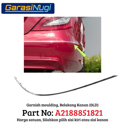 Chrome Stripe Mercy W218 Front Rear Garnish Moulding Bumper Depan Belakang CLS