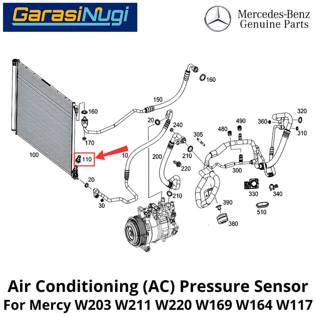 Air Conditioning Mercy W203 W211 W220 W169 Pressure Sensor Detektor Tekanan AC Mercedes A150 C200 E200