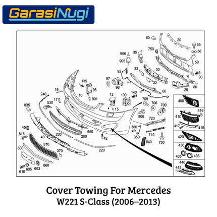 Lubang Towing For Mercy W221 Bumper Tow Derek Mercedes S300 S350 2006 - 2013