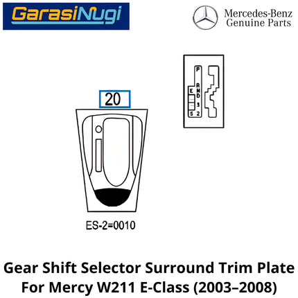 Gear Shift Selector Mercy W211 Trim Plate Cover Panel Tutup Tuas Gigi Original Mercedes E240