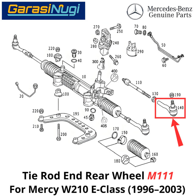 Tie Rod End Mercy W210 Rear Wheel Peredam Getaran Roda Belakang Mercedes E200