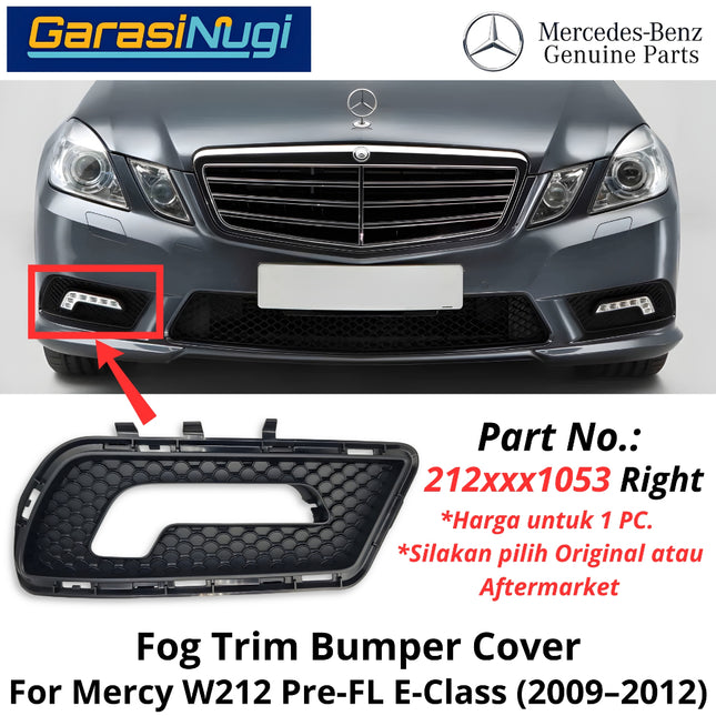 Fog Trim Mercy W212 Pre-FL AMG Bumper Strip Grille Chrome Original Mercedes E200