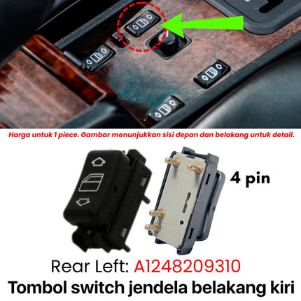 Window Switch Mercedes W124 W201 Sakelar Pengatur Jendela Mercy Boxer 230E 300E