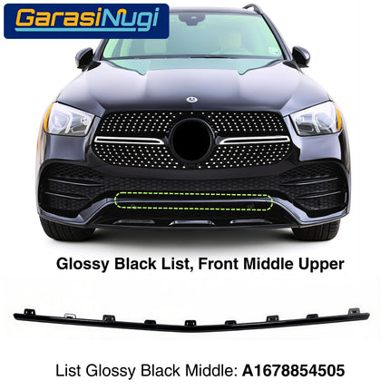 Front Lower Bumper Mercy W167 List Chrome Penutup Molding Bemper Depan Trim GLE