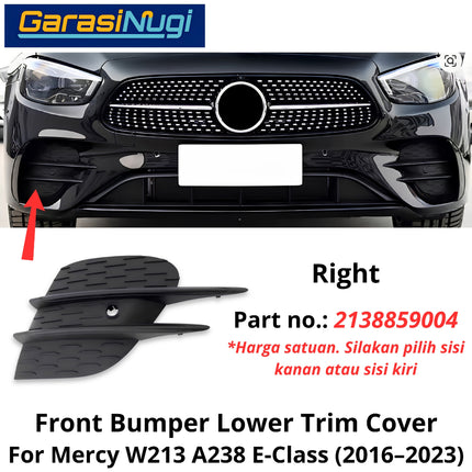 Fog Trim Mercy W213 A238 Facelift Lower Bumper Cover Lampu Kabut Grill Mercedes E350 E43 E53 21-23