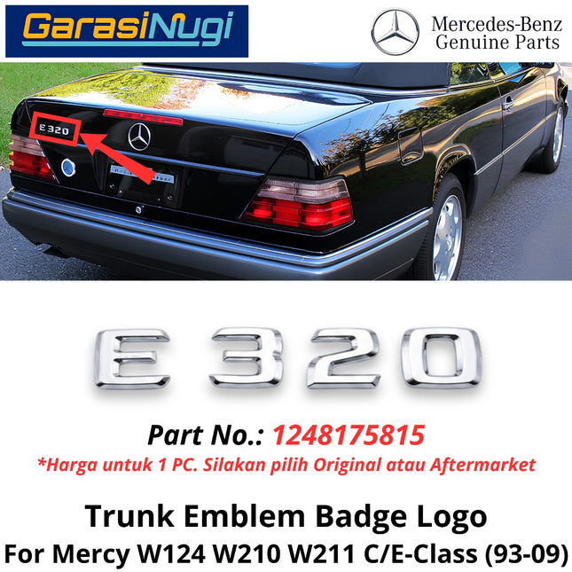 Rear Trunk Lid Mercy W124 W210 W211 E320 Emblem Logo Bagasi Belakang Mercedes C200 230E 300E E230