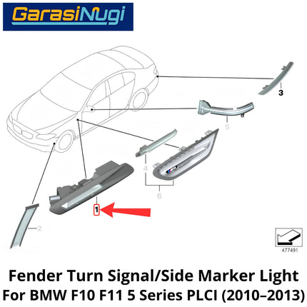 Side Marker For BMW F10 F11 Pre-LCI Lights Cover Assembly Lampu Sein Samping 520