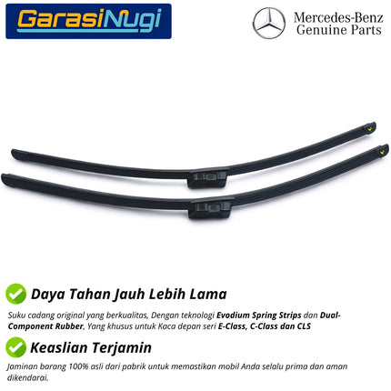 Mercedes W212 W204 W207 W218 Wiper Frameless Kit Original Kaca Depan Front Window E250 C250
