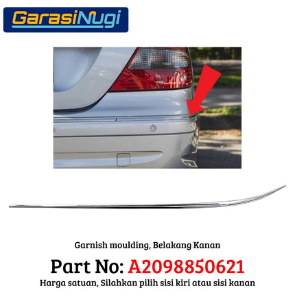 Chrome Stripe Mercy W209 Facelift Front Rear Garnish Moulding Original CLK