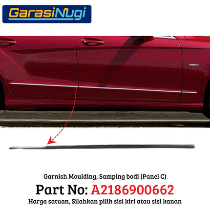 Chrome Stripe Mercy W218 Front Rear Garnish Moulding Bumper Depan Belakang CLS