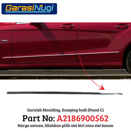 Chrome Stripe Mercy W218 Front Rear Garnish Moulding Bumper Depan Belakang CLS