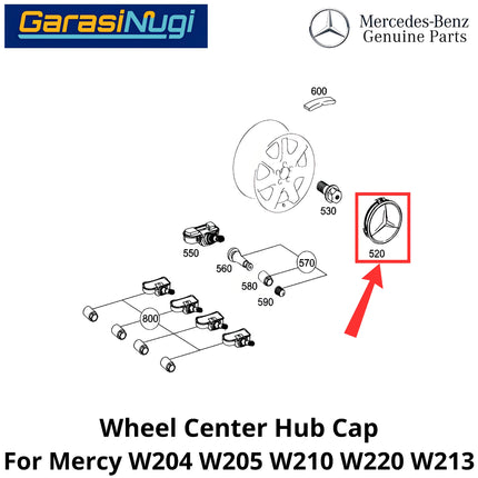 Wheel Hub Cap Mercy W204 W205 W210 W220 W213 Emblem Dop Velg Bintang Mercedes C200 E200 S300