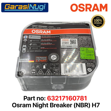 OSRAM Night Breaker NBR H7 Headlamp Bulb Halogen Lampu Utama 12V 55W
