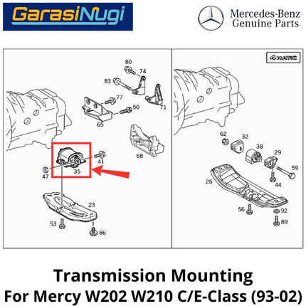 Transmission Mounting Mercy W202 W210 Dudukan Bantalan Transmisi Mercedes C200 E200