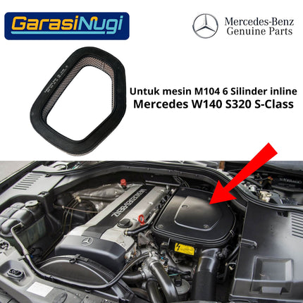 Air Filter Mercy W140 Saringan Udara Mesin M104 6 Cylinder Engine Original S320