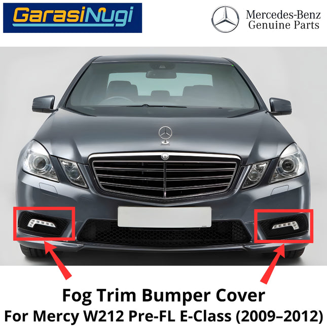Fog Trim Mercy W212 Pre-FL AMG Bumper Strip Grille Chrome Original Mercedes E200