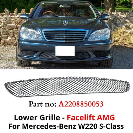 Mercedes W220 Grill Cover Bumper Lower Grille Bawah Mercy S300 S350 AMG