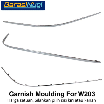 Chrome Stripe Mercy W203 Garnish Moulding Bumper Depan C180 C200