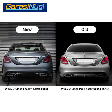 Rear Chrome For Mercy W205 Pre-Facelift Garnish Moulding Bemper Belakang C250 C300