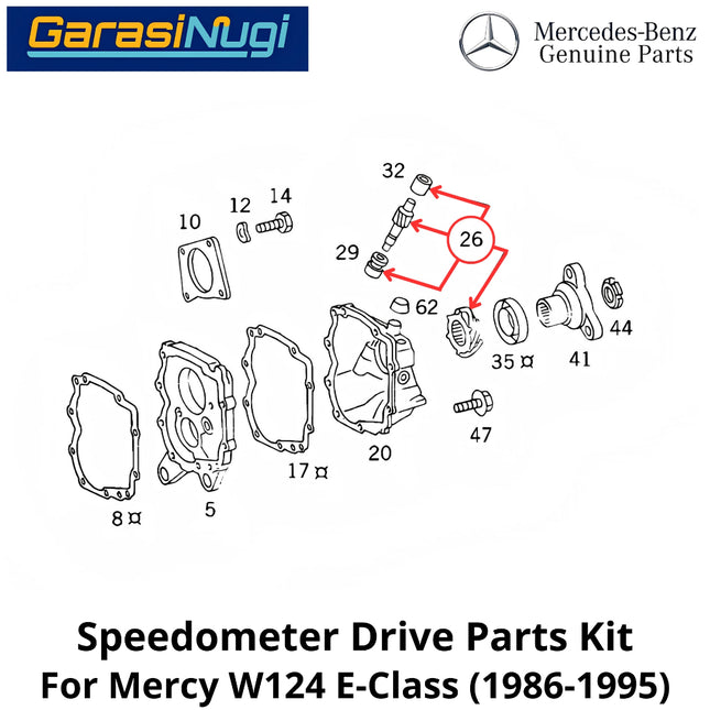 Speedometer Drive Mercy W124 Parts Kit Komponen Penggerak Mercedes 230E 300E