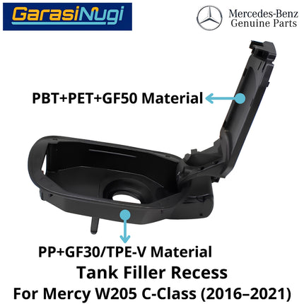 Fuel Filler Mercy W205 Recess Tank Cover Tangki Bahan Bakar BBM Mercedes C200 C300 16-21