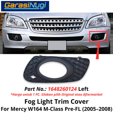 Fog Trim Mercy W164 Pre-Facelift Cover Chrome Lampu Kabut Grill Mercedes M ML 2005-2008