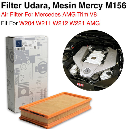 Original Air Filter For Mercedes W204 W211 W212  Engine Intake Saringan Udara Mesin M156 AMG