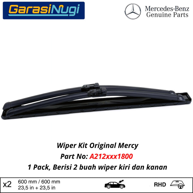 Mercedes W212 W204 W207 W218 Wiper Frameless Kit Original Kaca Depan Front Window E250 C250
