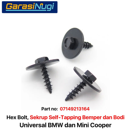 Hex Bolt Universal BMW MINI 07149213164 Sekrup Self-Tapping Bemper dan Bodi