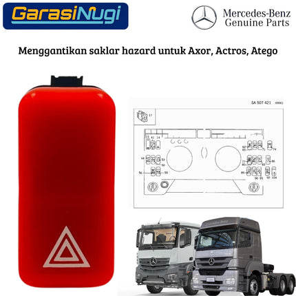 Hazard Light Switch Truck Mercy Axor Actros Atego Saklar Lampu Darurat 8 Pin A0055459224